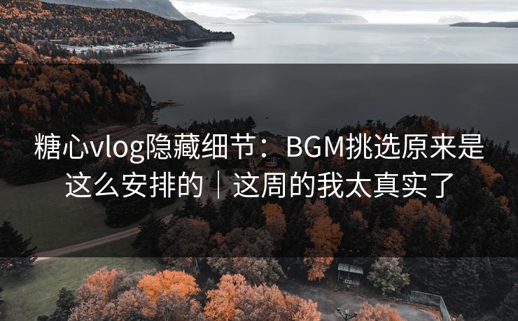 糖心vlog隐藏细节：BGM挑选原来是这么安排的｜这周的我太真实了