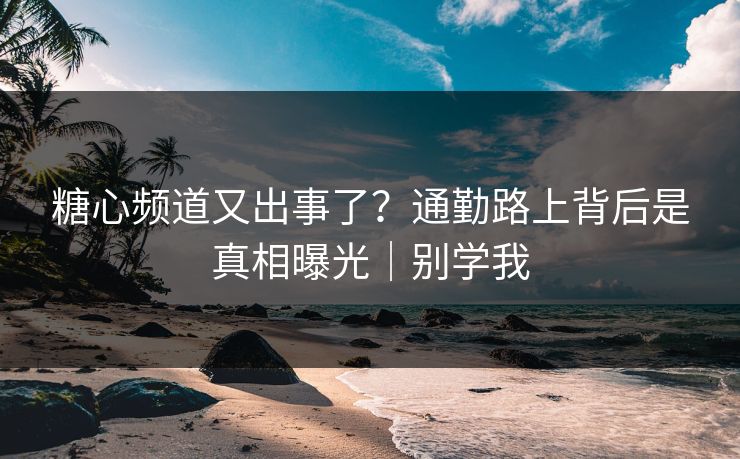 糖心频道又出事了？通勤路上背后是真相曝光｜别学我