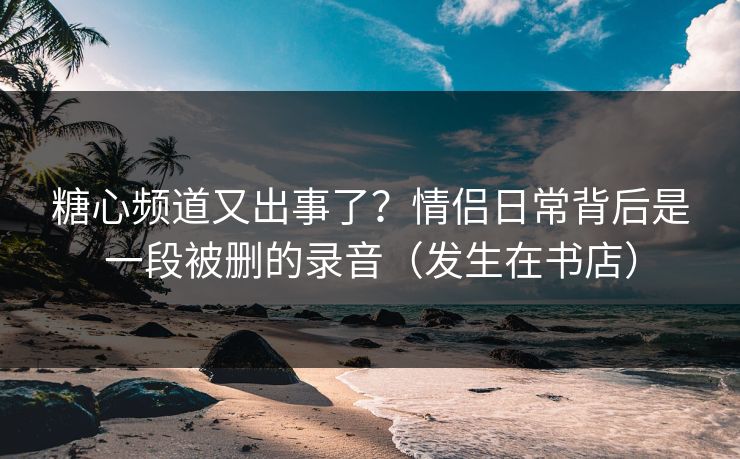 糖心频道又出事了?情侣日常背后是一段被删的录音(发生在书店) 糖心频道又出事了?情侣日常背后是一段被删的录音(发生在书店)